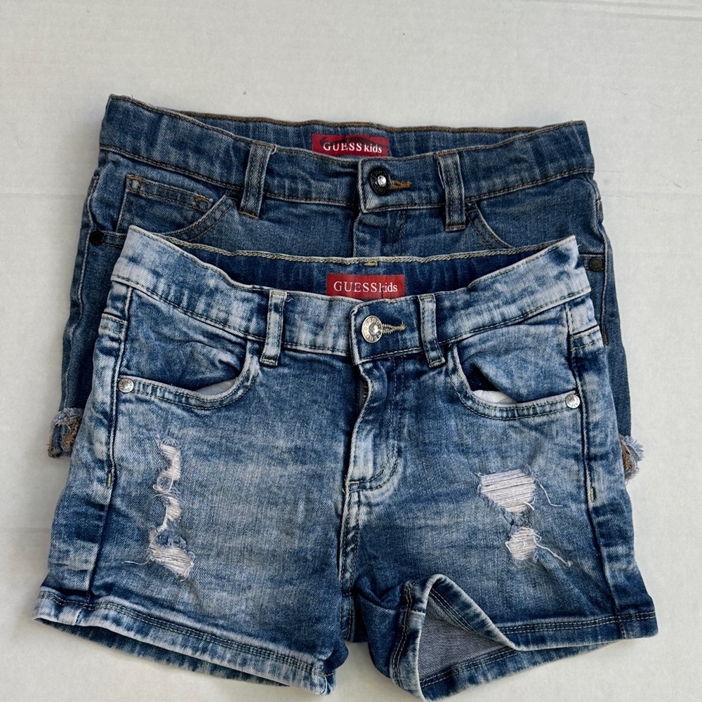 GUESS Girls Distressed Blue Jean Shorts SZ 8